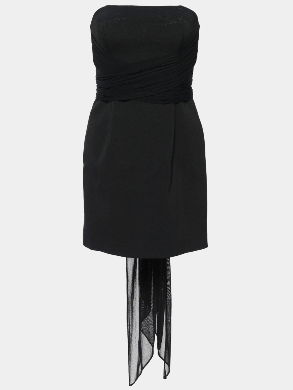 Diane Von Furstenberg | Black Stretch Knit Structured Sash Mini Dress - 2